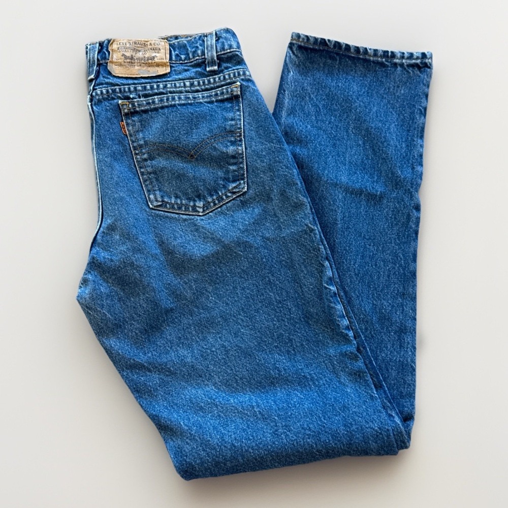 Vintage Levis 506 Jeans Mens 31 x 34 Denim Relaxed Fit Straight‎ Leg Orange Tab